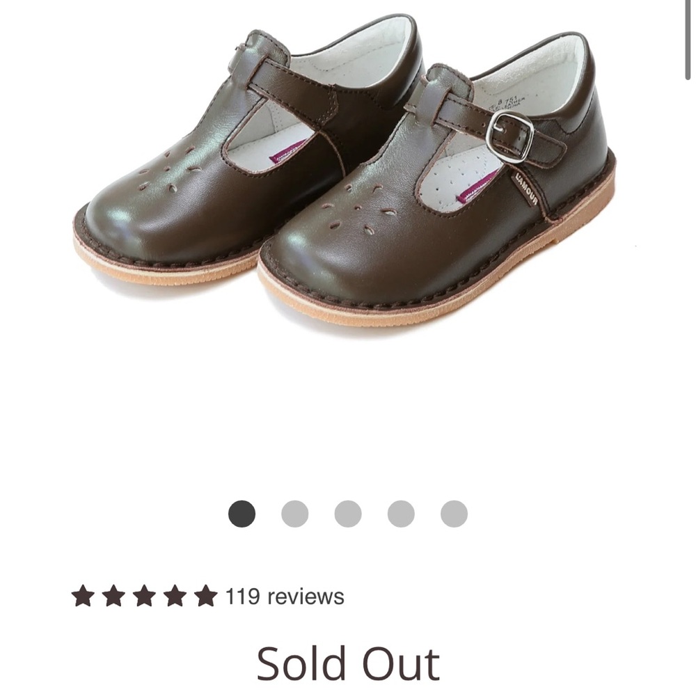 L'Amour Brown Kids T-Strap Dress Shoes